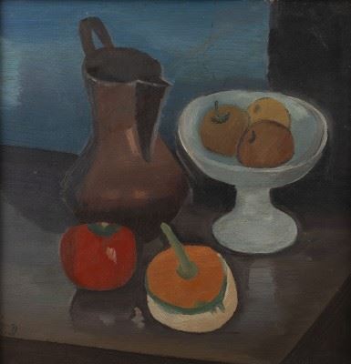 STILL KIFE WITH JUG AND FRUIT BOWL - Franz Domscheit