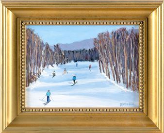 Smugs", depicting a ski trail at Smugglers' Notch, Vermont - John A. Ricciardi