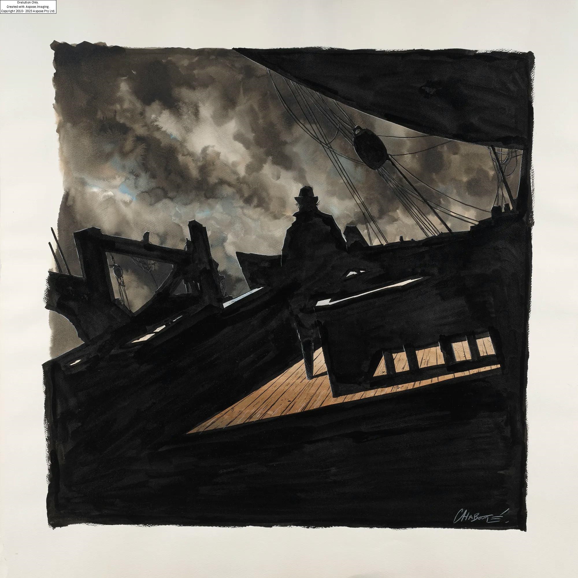 Artwork by Christophe Chabouté, Moby Dick, Made of Mixed media on paper