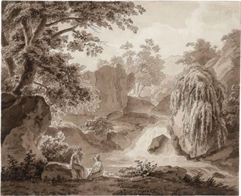 Ideale Flusslandschaft mit zwei Frauen Picture