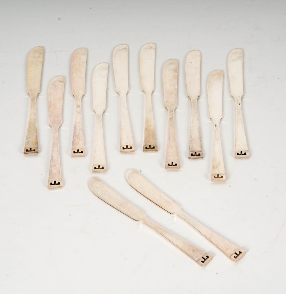 Allan Adler | Allan Adler Set of Chinese Key Pattern Hammered Sterling ...