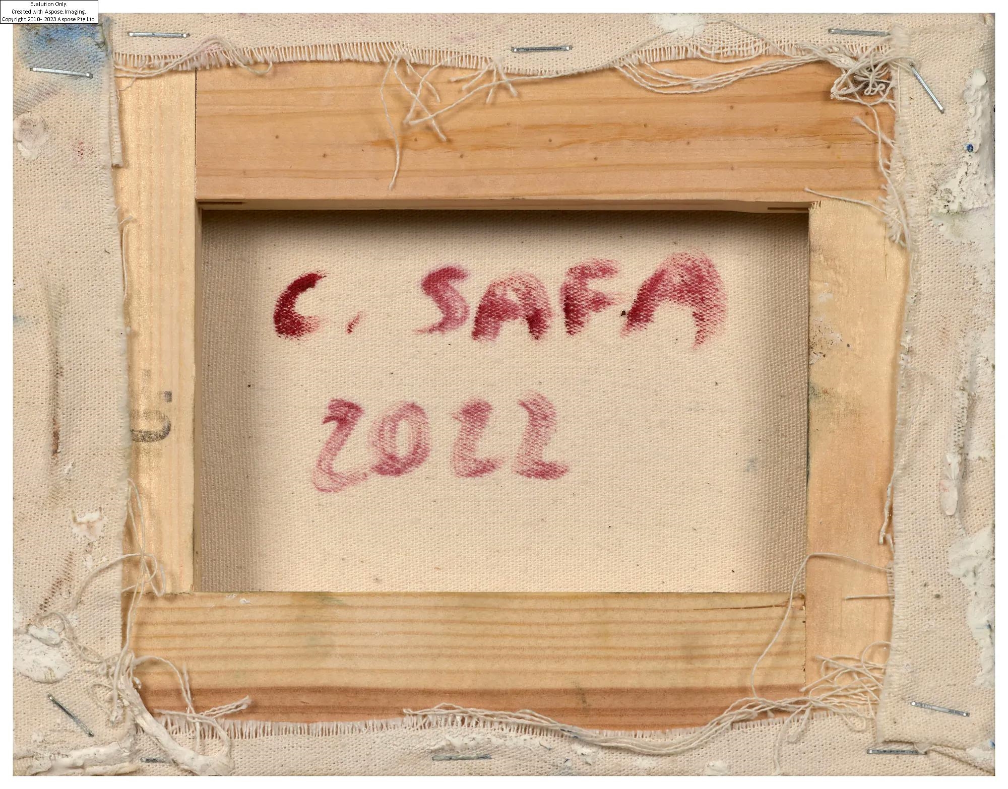 Artwork by Christine Safa, Visage couché jaune - 2022, Made of Marble powder