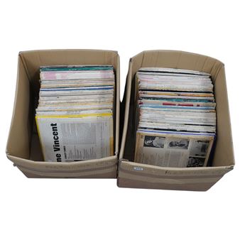 Two boxes of LP record albums, including some compilations and soundtracks, artists including; Billy - John Layton