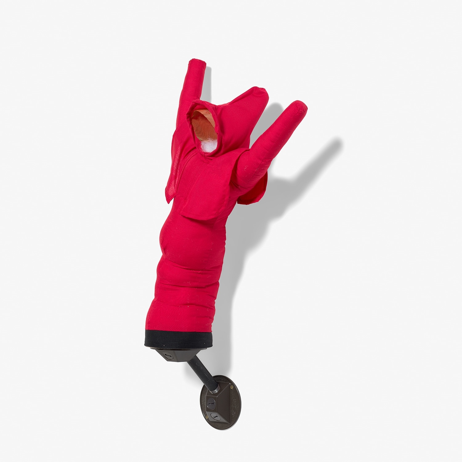 Artwork by Paul Chan, Offred Model 1, Made of cotton, polyfill, wood and metal