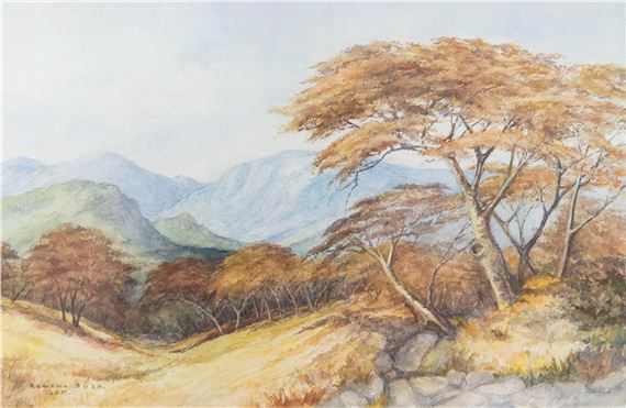 BUSH, Rowena (S.A. 1917 - 1998), WATERCOLOUR, "Valley View, 2011 by Rowena Bush, 2011