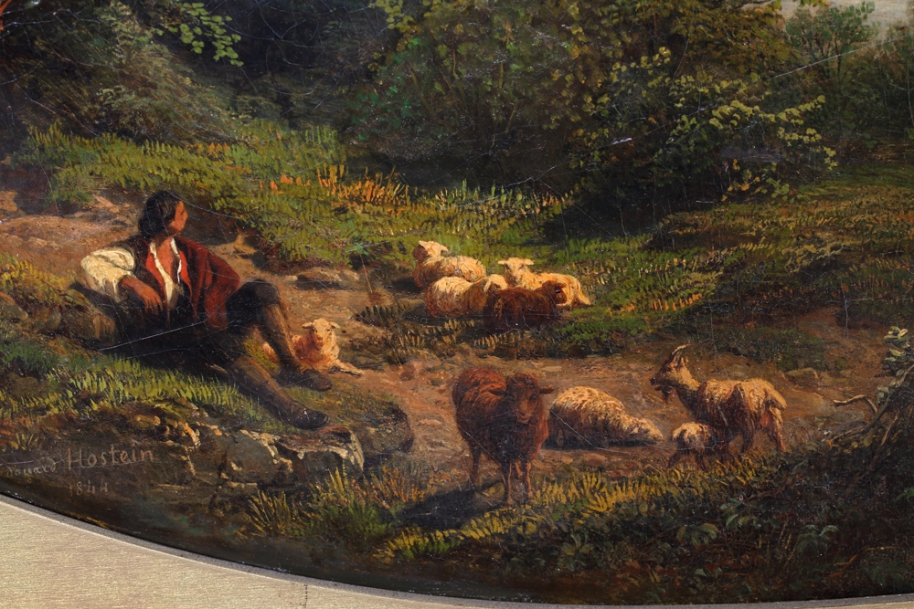 Édouard Jean Marie Hostein | Le repos du berger en bord de Seine (1844 ...