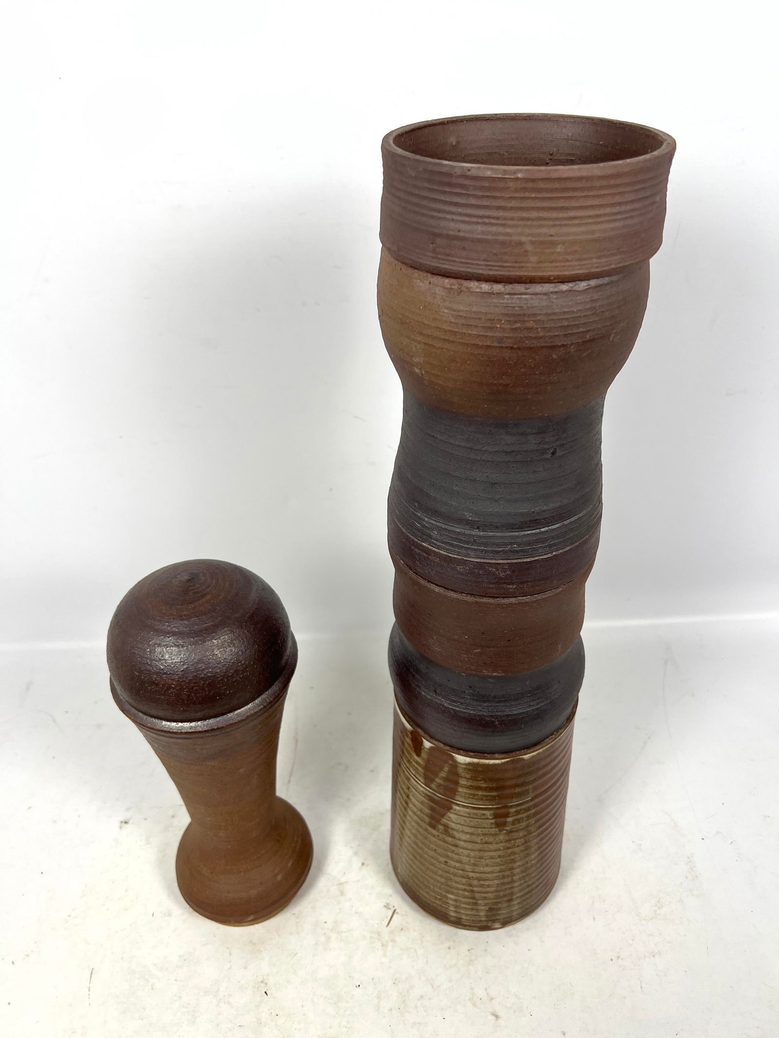 American Studio | 5 Part Stacking Ceramic Pottery Totem Sculpture ...