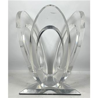 Eclipse of Time Table Base Lucite sculpture, USA 1990 Acrylic, Signed at base Mikhail Loznikov - Mikhail Loznikov
