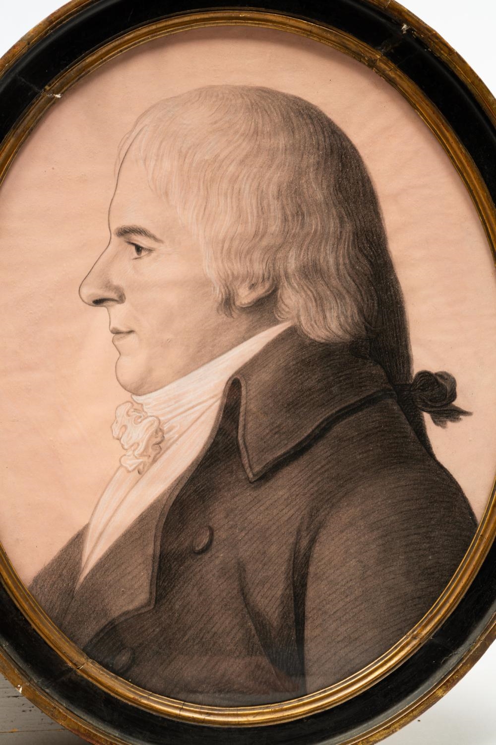 Artwork by Charles-Balthazar-Julien Fevret de Saint-Memin, PAIR OF PORTRAITS BY CHARLES BALTHAZAR SAINT-MEMIN (FRENCH, ACTIVE NEW YORK / NEW JERSEY, 1770-1852, Made of light pink