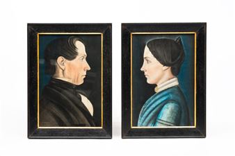 PAIR OF PASTEL PORTRAITS - Benjamin Greenleaf