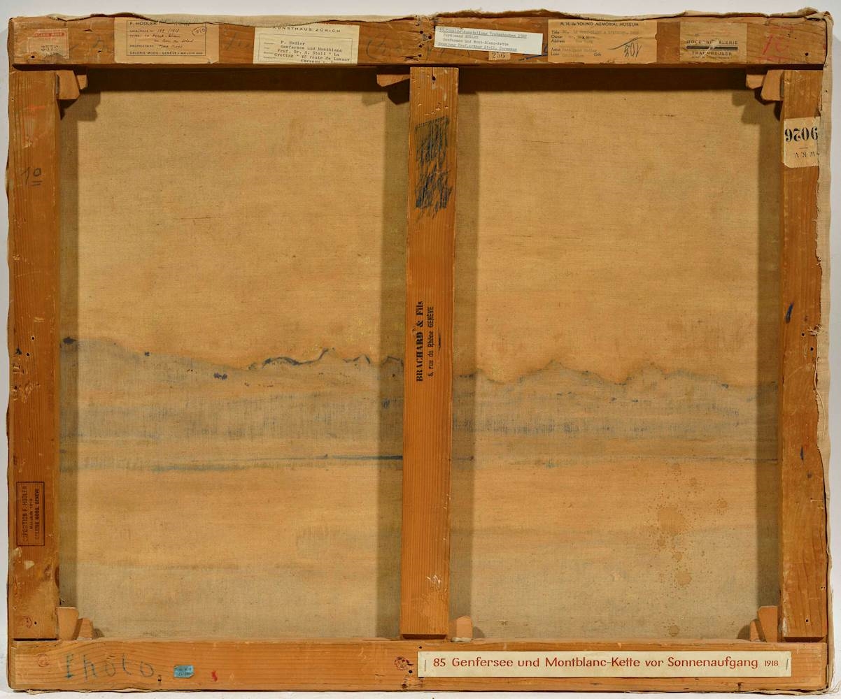 Artwork by Ferdinand Hodler, Lake Geneva with Mont-Blanc in the early morning hours, March, Made of oil on canvas