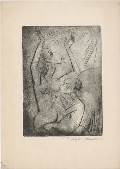 Radierung mit Kaltnadel auf Velin by Dorothea Maetzel-Johannsen, 1921