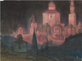 Stadt bei Sonnenaufgang - Boris Smirnov-Rusetsky