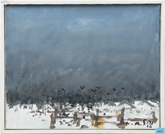 Winterlandschaft mit flatternden Vögeln - Hermann Alfred Sigg