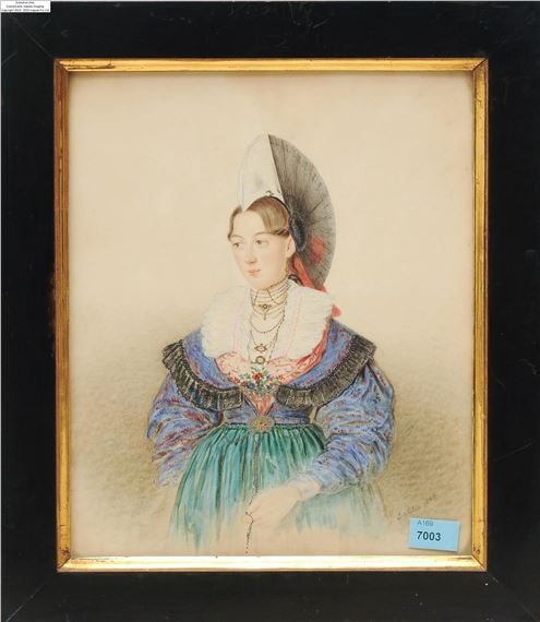 Mädchen in innerrhoder Festtagstracht - Jakob Suter