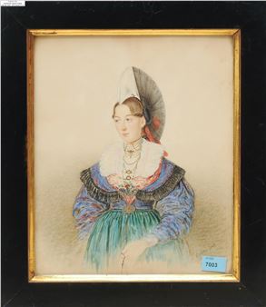 Mädchen in innerrhoder Festtagstracht - Jakob Suter