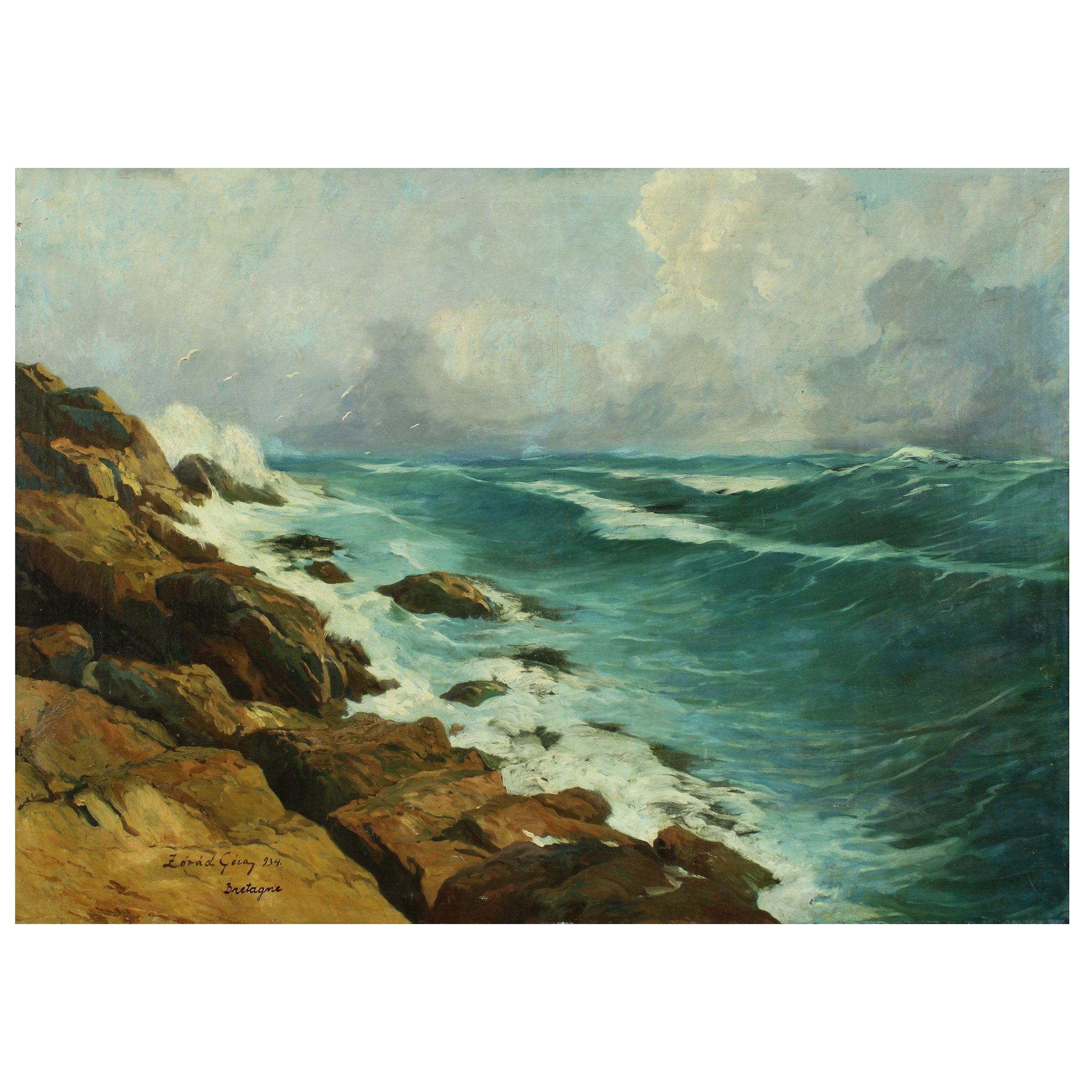Artwork by Géza Zorad, Paesaggio marino della Bretagna, Made of oil on canvas