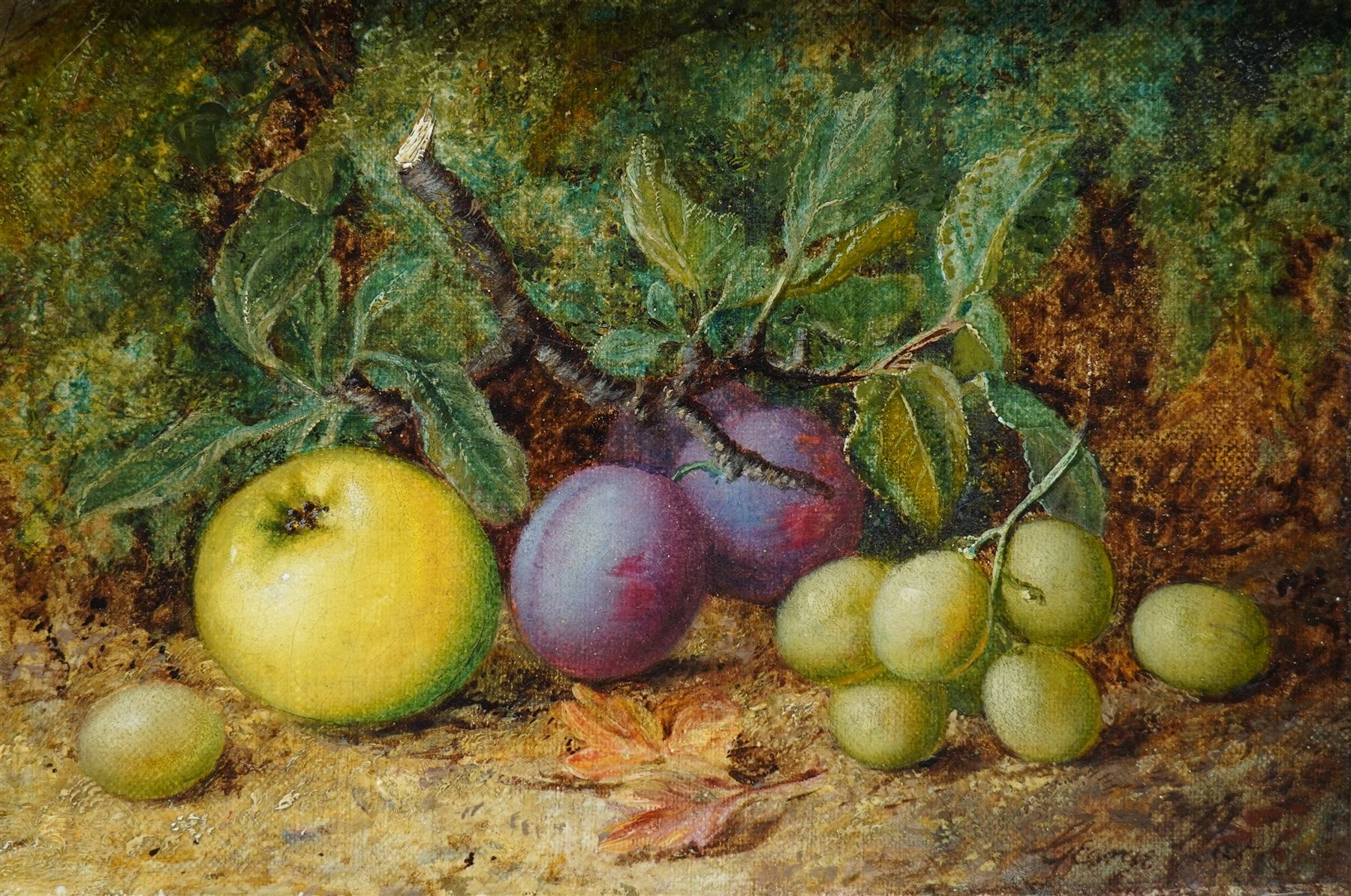 George Clare | Still Life' of Fruit on a Mossy Bank | MutualArt