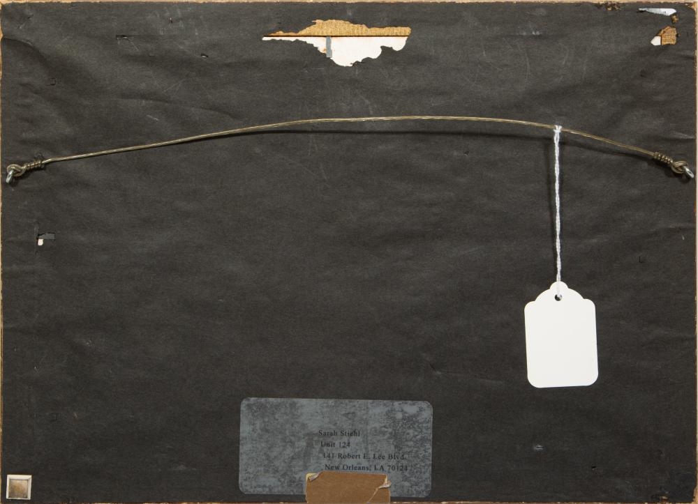 Artwork by Sarah Stiehl, "Bayou" and "Man with Newspaper", Made of pastel on paper and oil on paper