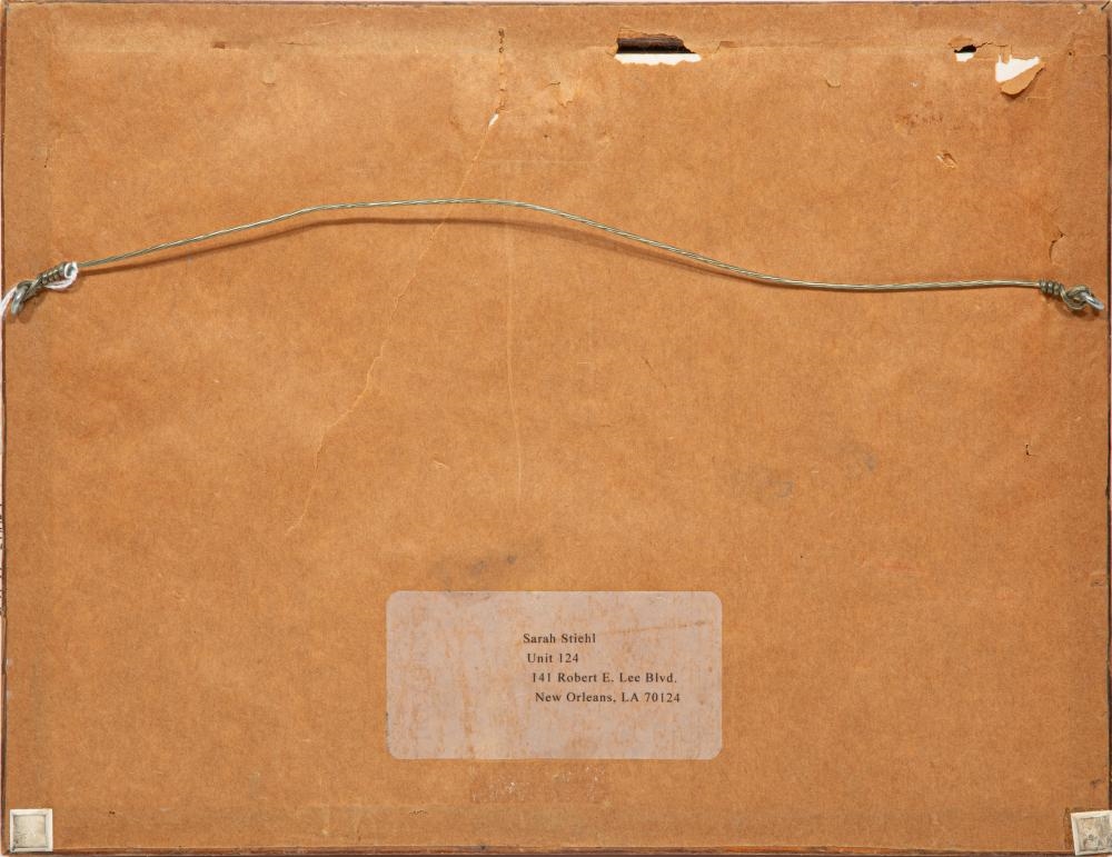 Artwork by Sarah Stiehl, "Bayou" and "Man with Newspaper", Made of pastel on paper and oil on paper