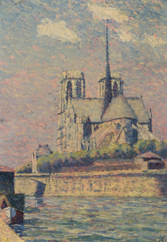 Artwork by Thomas Buford Meteyard, 
Notre Dame de Paris, le Soir, Made of oil on canvas
