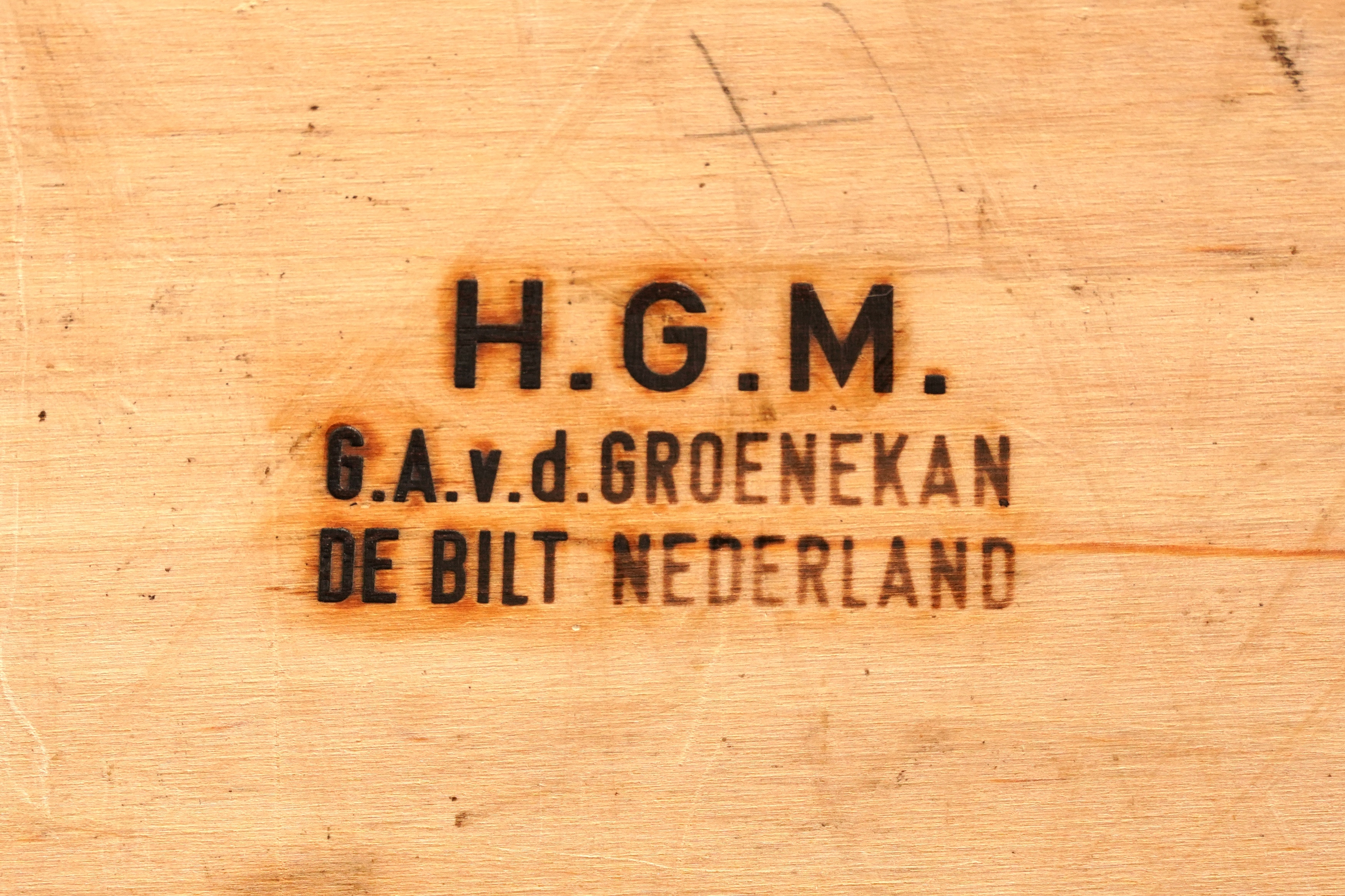 Artwork by Gerrit Rietveld, 'Schroeder' occasional table, Made of blue lacquered wood and laminated wood