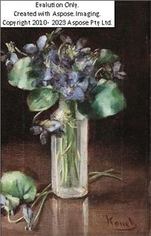 Stillleben mit Veilchen - Ida Konek