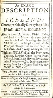 16mo Lond. 1691. Fold. Map of Ireland by Francis Lamb, & 4 fold. maps of the Provinces (Complete), cont. calf, raised bands, mor. label - Francis Lamb
