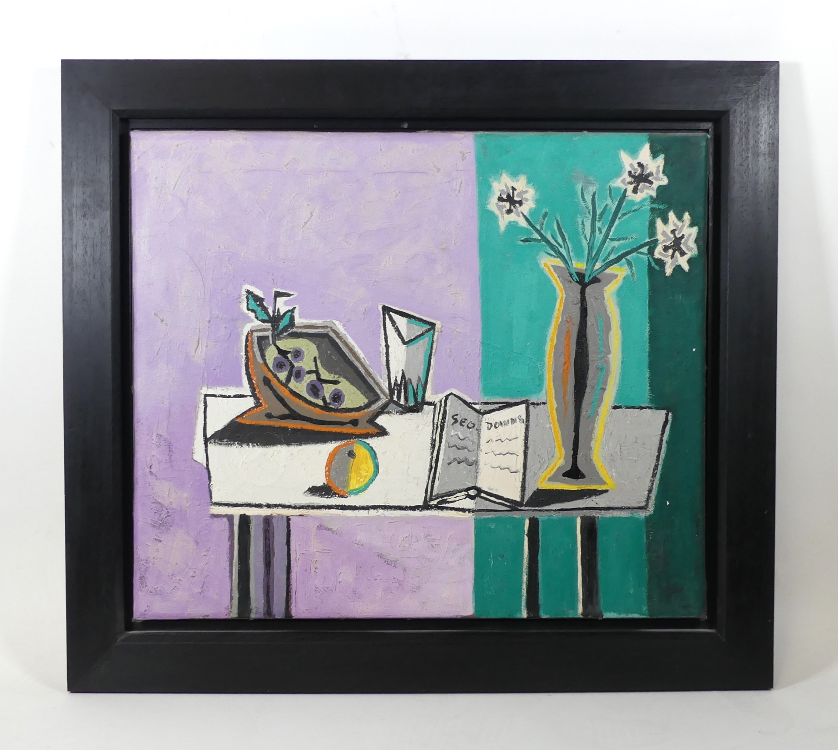 George Downs | Still life with vase and book | MutualArt