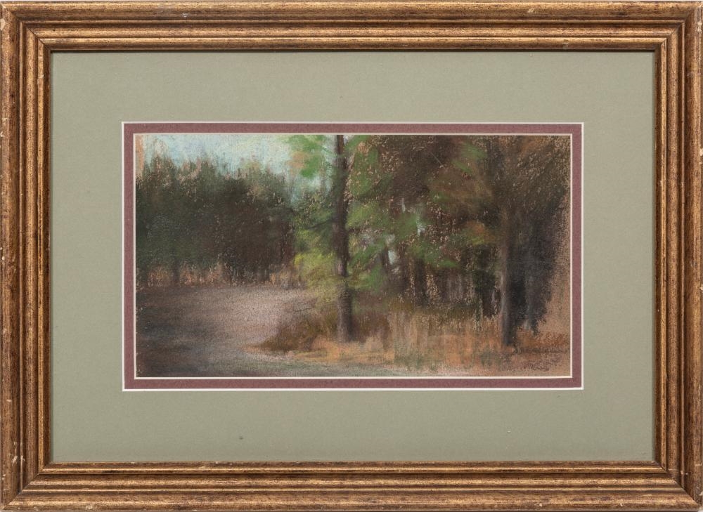 Artwork by Sarah Stiehl, "Bayou" and "Man with Newspaper", Made of pastel on paper and oil on paper