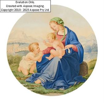 (Wien 1796-1877) Maria mit dem Jesus- und Johannesknaben in einer Landschaft - Franz Thiel