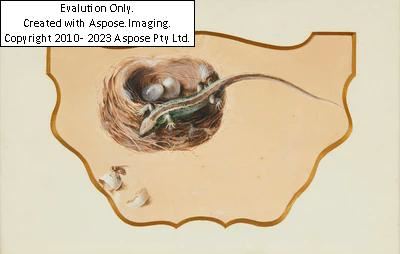 (1788-1866) Vogelnest mit Eidechse - Leopold Brunner the Elder