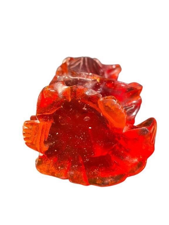 Artwork by Yin Quan, ANTIQUE CHINESE CHERRY AMBER FATURAN KWAN FIGURE