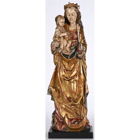 French School, 18th Century | VIRGIN with child in polychrome and ...