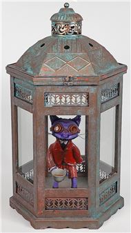 Gato tomando chá\ - Vermelho Steam