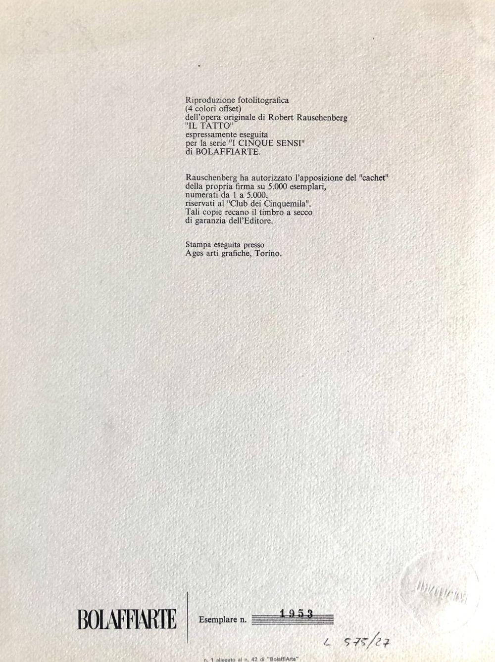 Artwork by Robert Rauschenberg, Robert Rauschenberg - Il Tatto, Made of Photolithography on paper