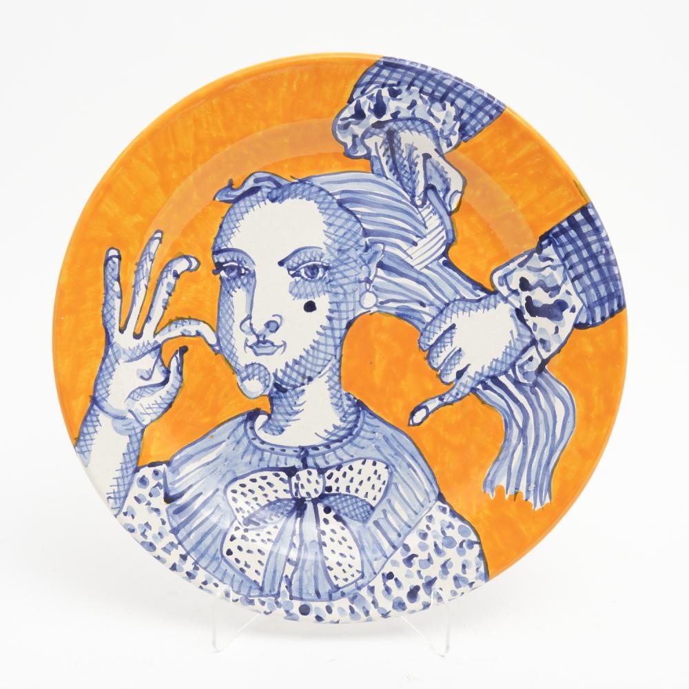 Artwork by Alexandra Copeland, AN ALEXANDRA COPELAND HAND PAINTED PLATTER, Made of HAND PAINTED