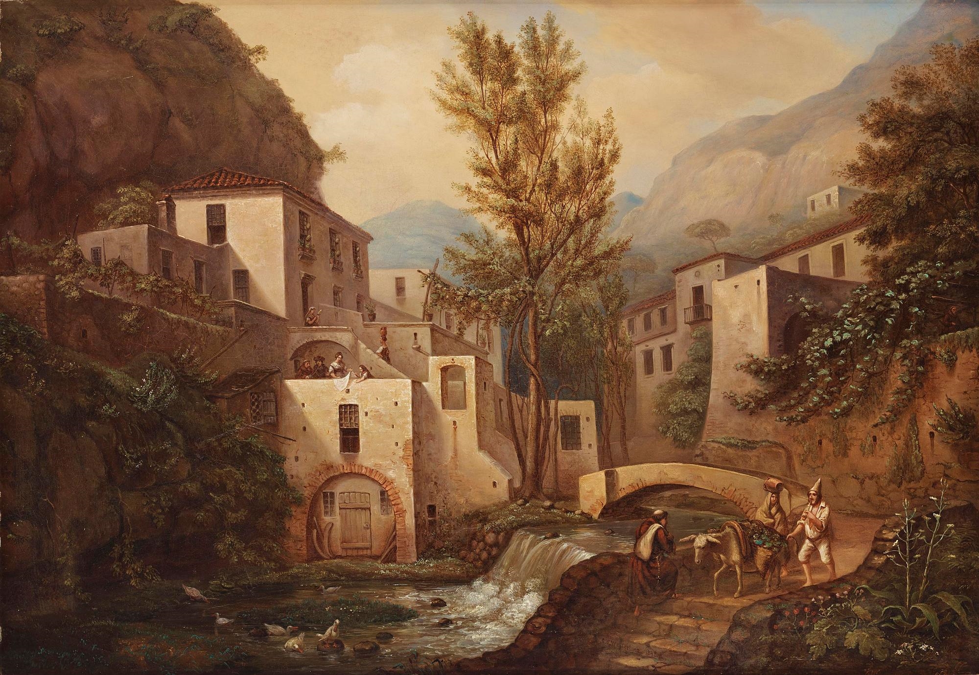 Alexander Clemens Wetterling | Utsikt af dalen vid Amalfi i ...