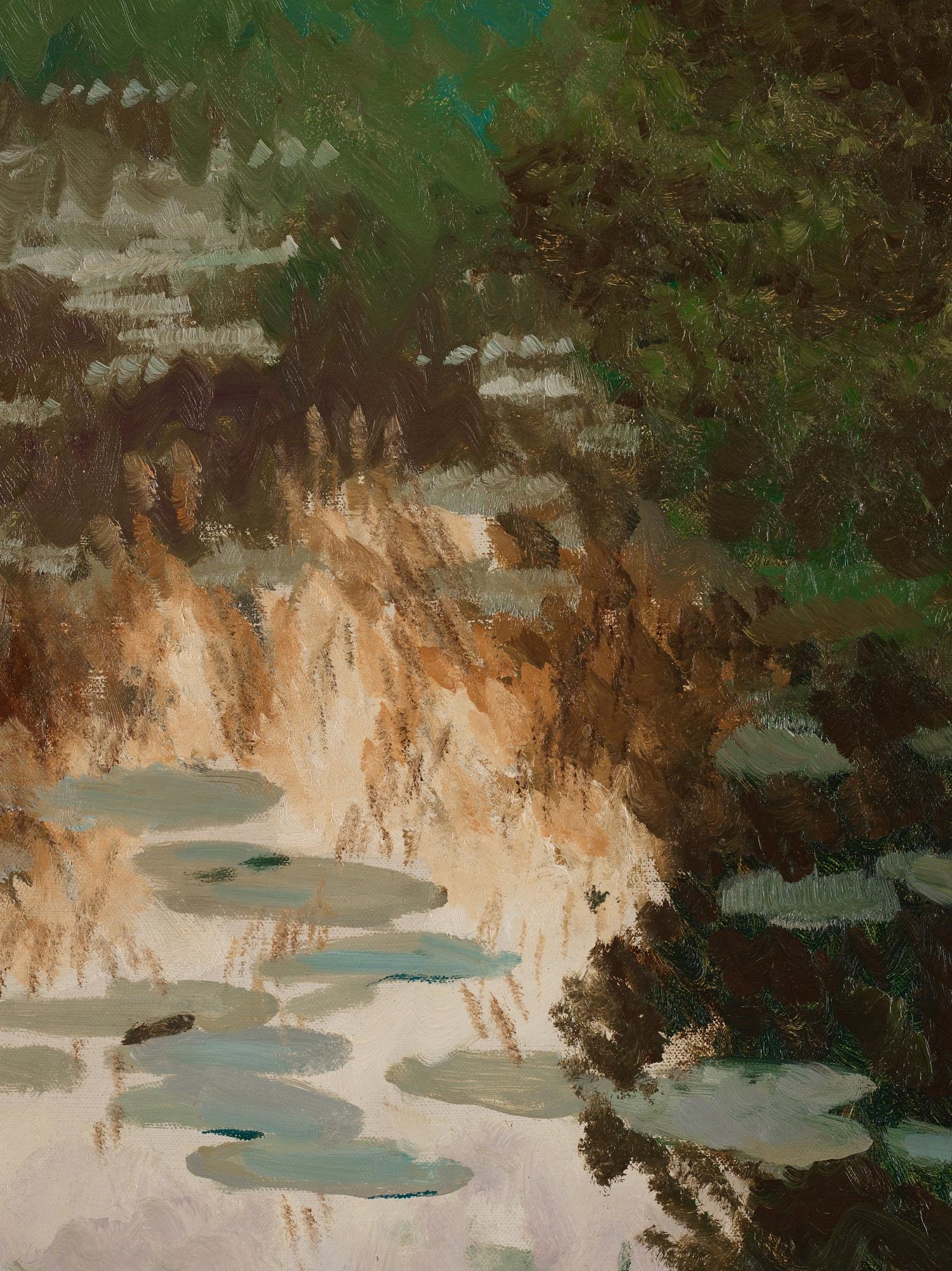 Artwork by Bruno Liljefors, Mallards amongst Water lilies, Made of Oil on canvas