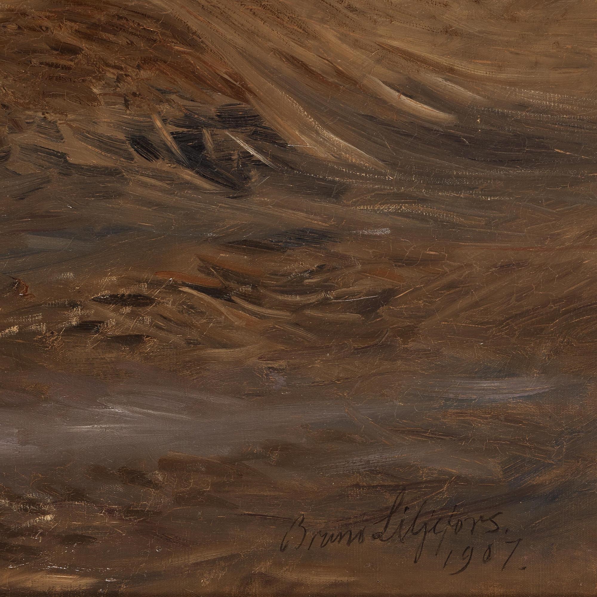 Artwork by Bruno Liljefors, Mallards in the reeds, Made of Oil on canvas