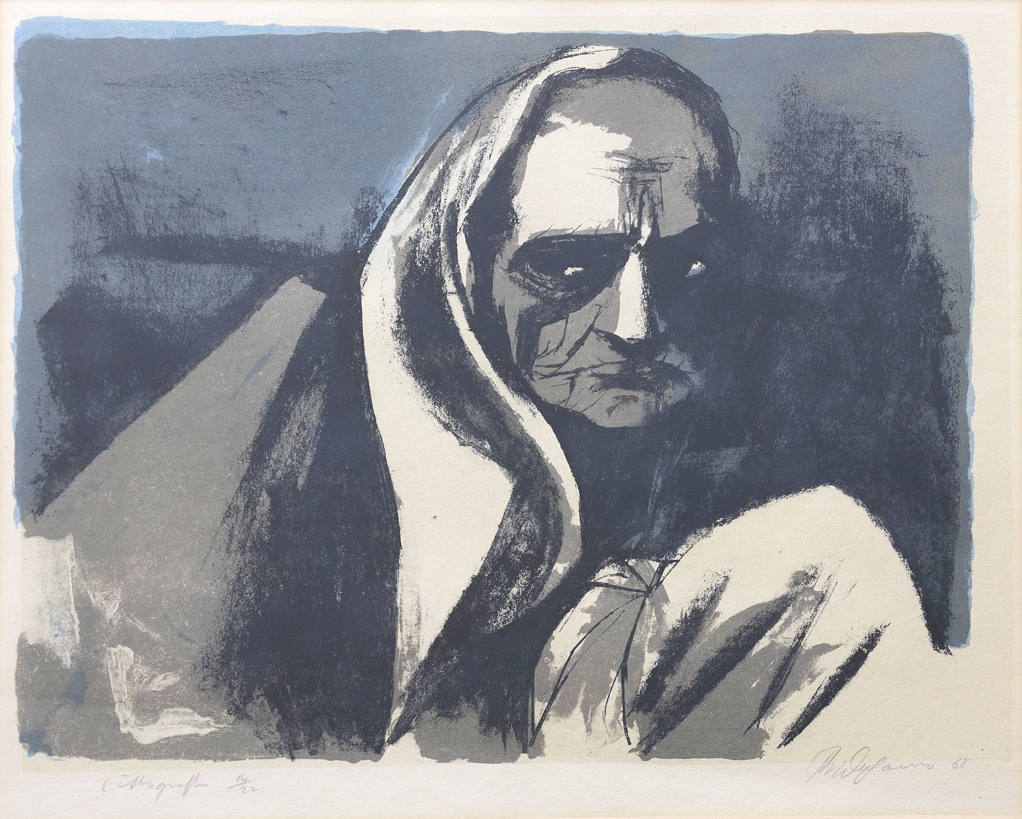 Artwork by Roy Dalgarno, Mother India, Made of lithograph