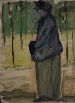 Old Lady in Park - Istvan Farkas
