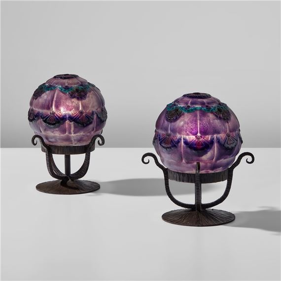 Pair of "Fleur des Dunes" veilleuses by Gabriel Argy-Rousseau, circa 1925