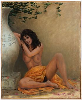 Dívčí akt v zahradě - Filip Kudrnáč