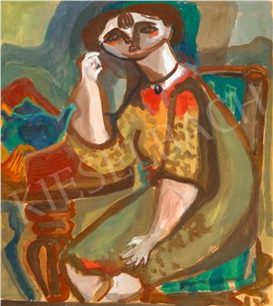 Self-Portrait with a Medal (By the Afternoon Tea - Margit Anna