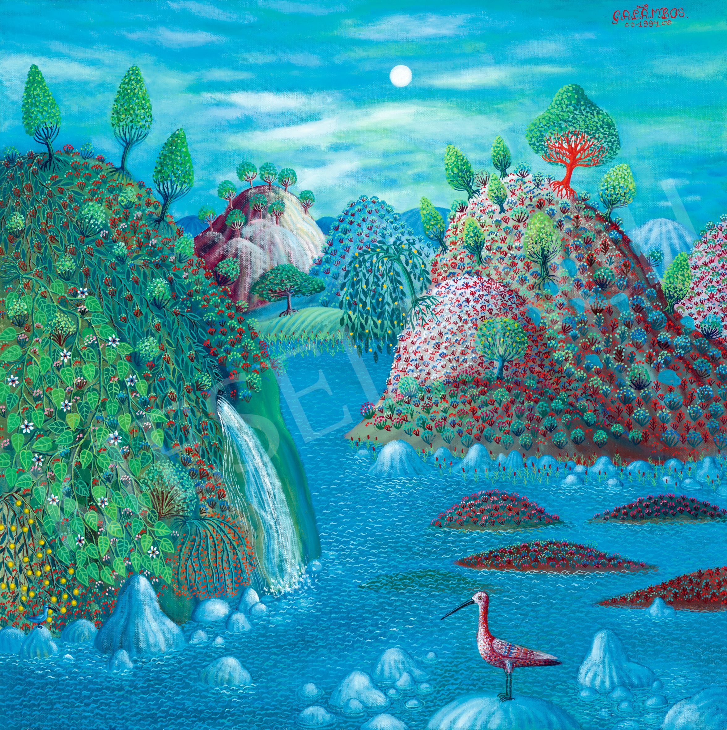 Artwork by Tamás Galambos, The Pink Bird, Made of Oil on canvas