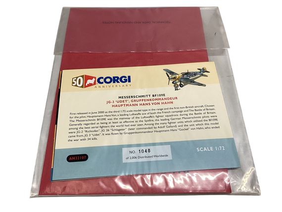 Peter Townsend | Corgi 50th Anniversary diecast model Hawker Hurricane ...