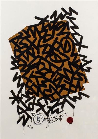 gemengde techniek op papier Zonder titel by Benjamin van Oost, gedateerd 2024