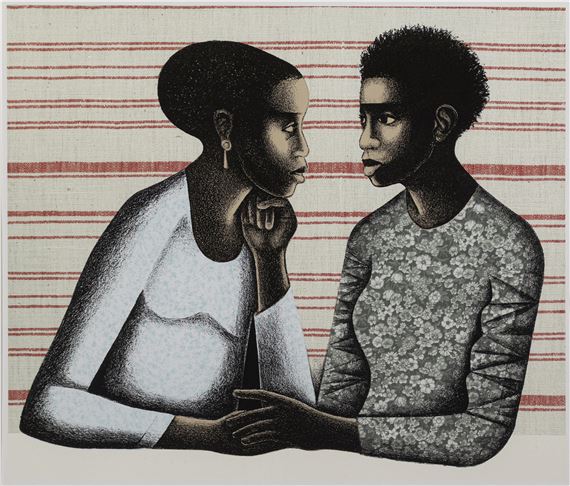 Gossip by Elizabeth Catlett, 2005