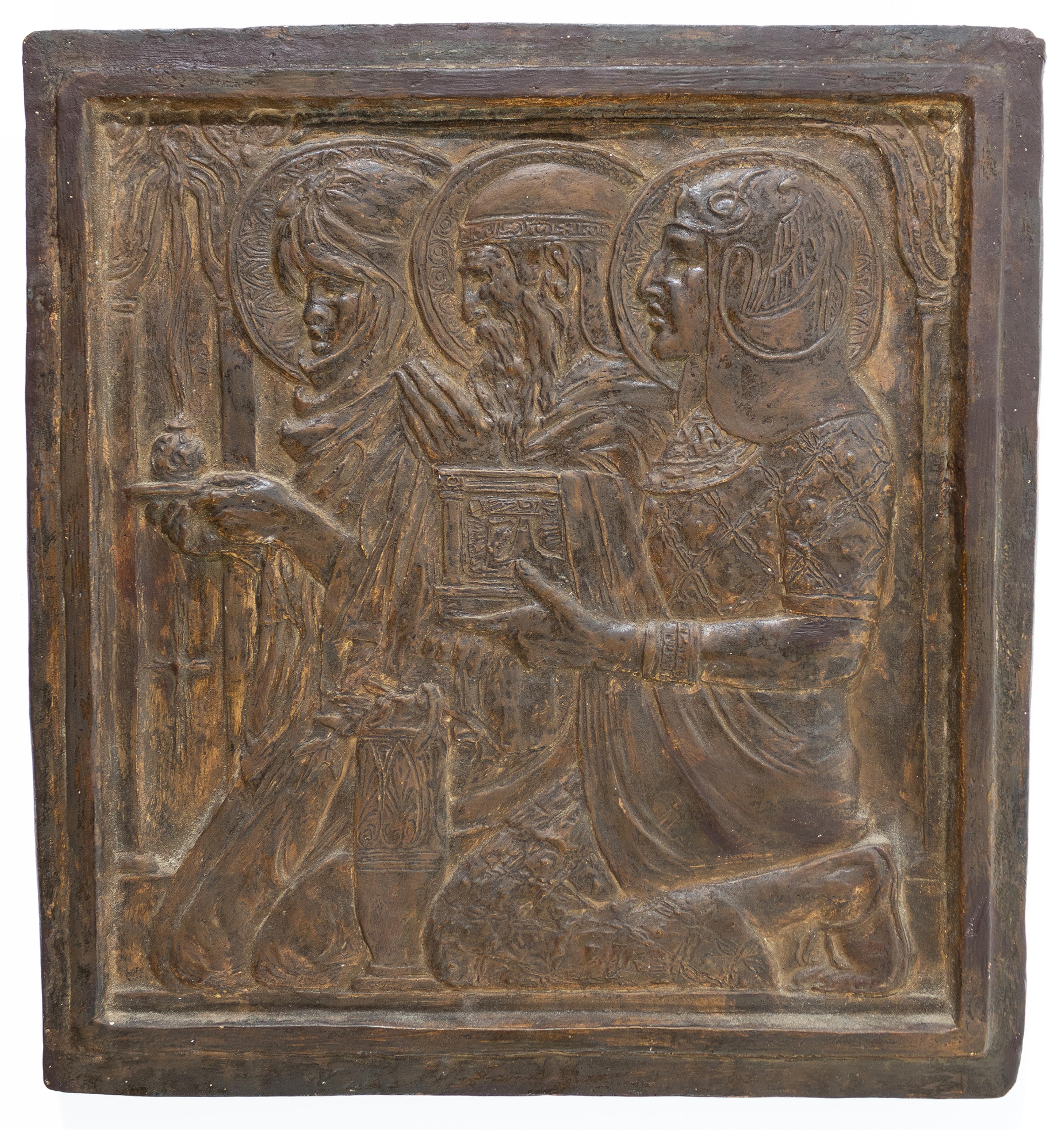 Artwork by Meta Warrick Fuller, Ta Adoramus Domine (Three Kings), Made of plaster